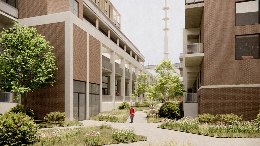 Impressie van het 'binnenterrein’, (Foto ANA architecten en Slokker Vastgoed)